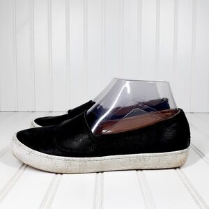 Corso Como Leather Slip-On Black Sneakers E177